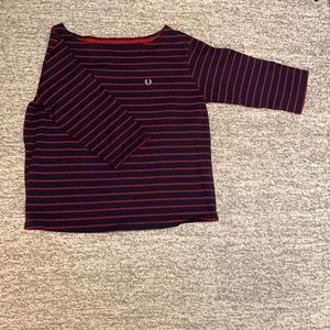 Navy and red striped, thick cotton top